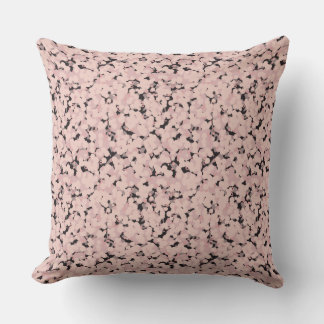 charcoal pink gray abstract throw pillow