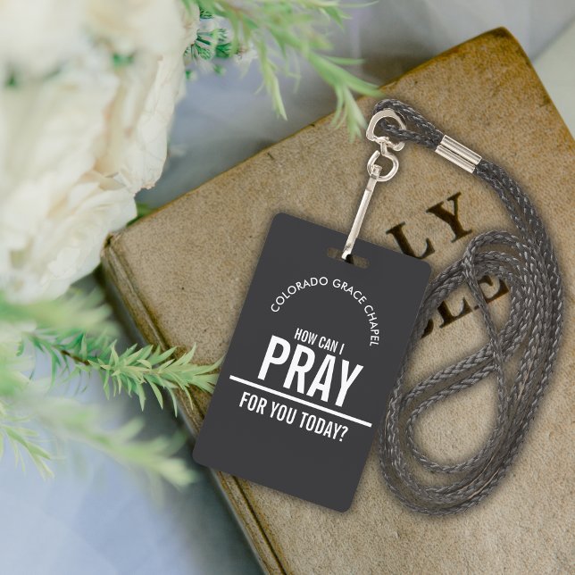 Charcoal prayer church volunteers id badge (Creator Uploaded)