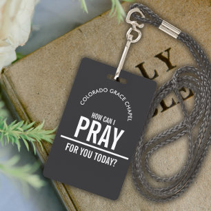 Charcoal prayer church volunteers id badge