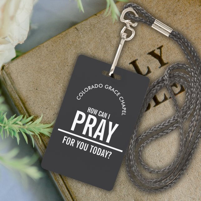 Charcoal prayer church volunteers id badge (Creator Uploaded)