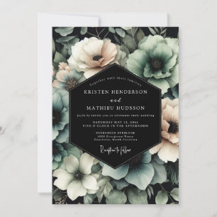 Charcoal Sage Nocturne Wedding Invitation