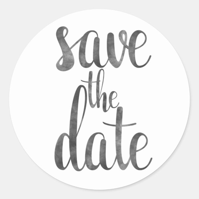 Charcoal save the date stickers (Front)
