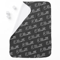 Charcoal Simple Boy Personalized Name Baby Blanket Charcoal Simple Boy Personalized Name Baby Blanket