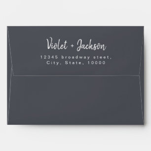 Charcoal simple handwritten script return address envelope