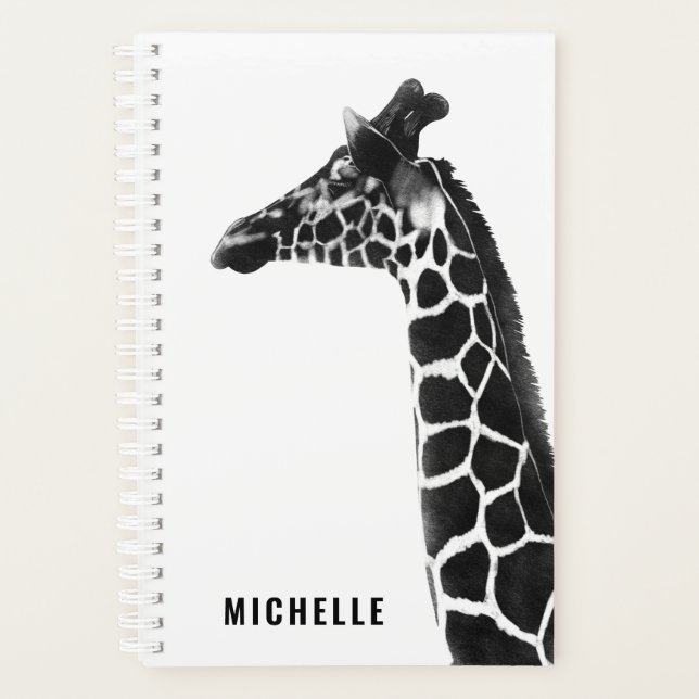 Charcoal Sketch Giraffe  Planner (Front)