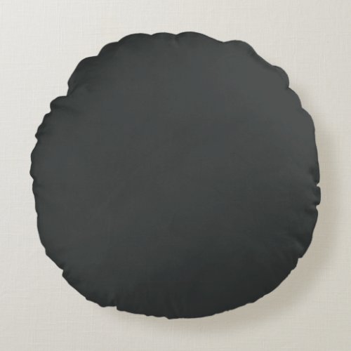 Charcoal solid color  round pillow
