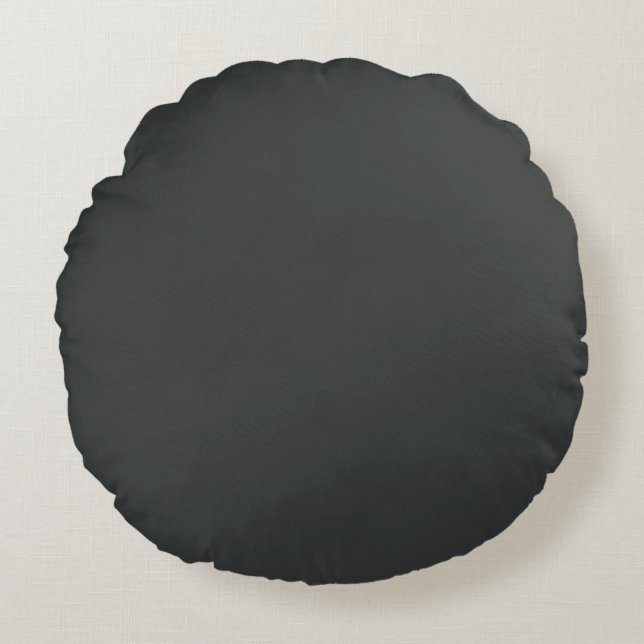 Charcoal (solid color)  round pillow (Front)