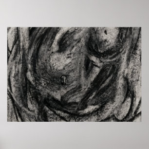 Charcoal Spirit Veil Drawing Poster