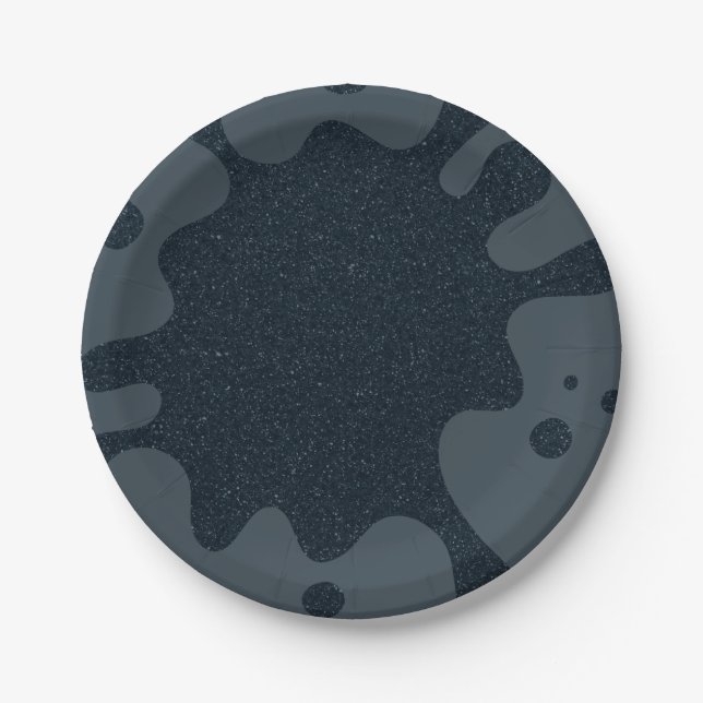 Charcoal Splash Custom Party Paper Plate (Front)