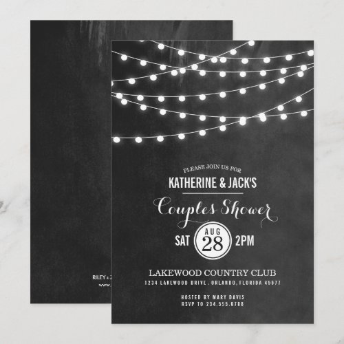 Summer String Lights Couples Shower Invitation