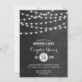 Charcoal String Lights Couples Shower Invitation (Front)
