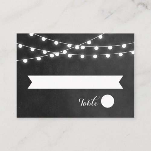 Summer String Lights Wedding Escort Cards Business Card Template