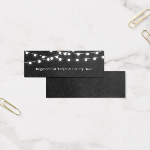 Customizable Summer String Lights Wedding Insert Card Business Card Template