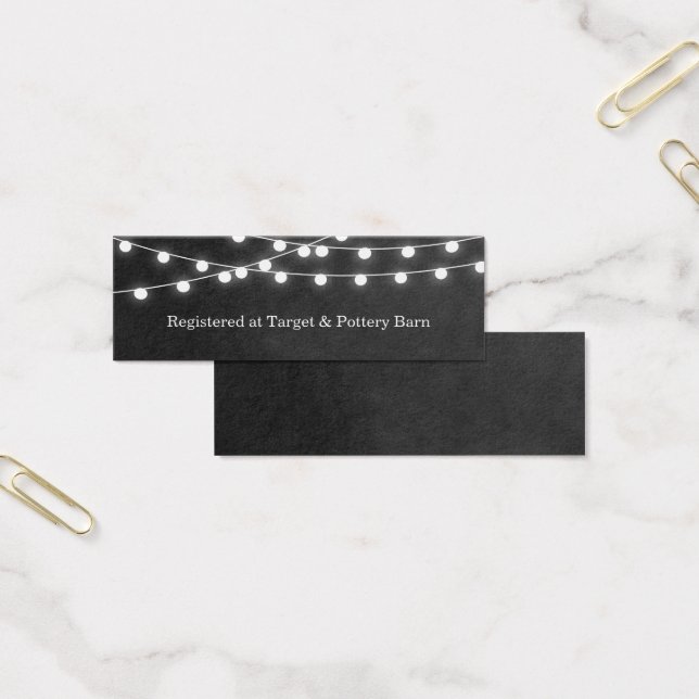 Charcoal String Lights Wedding Insert Card (Office)