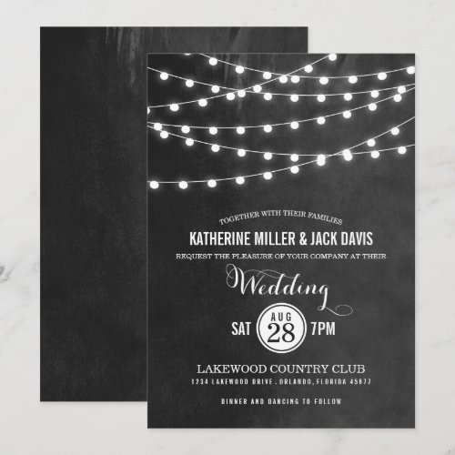 Summer String Lights Wedding Invitation
