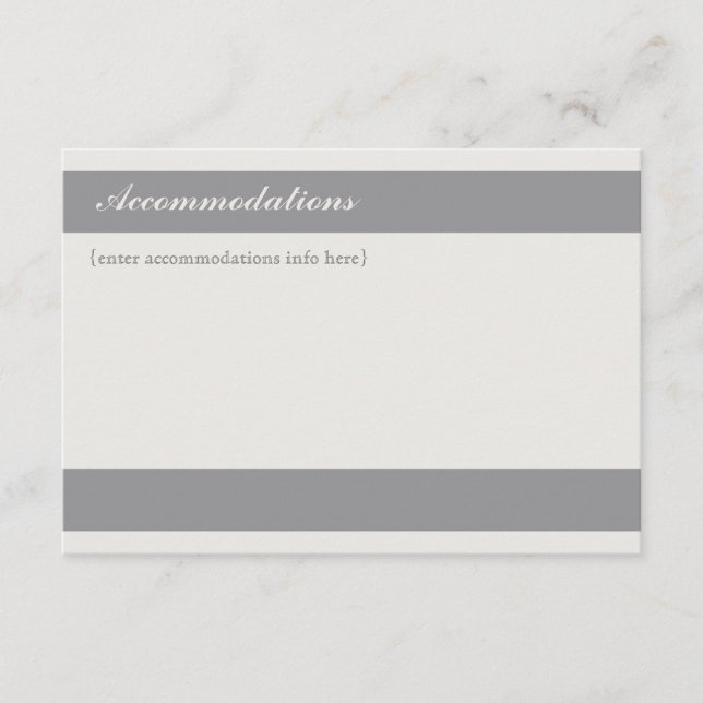 Charcoal Stripe Accomodations Card (Front)