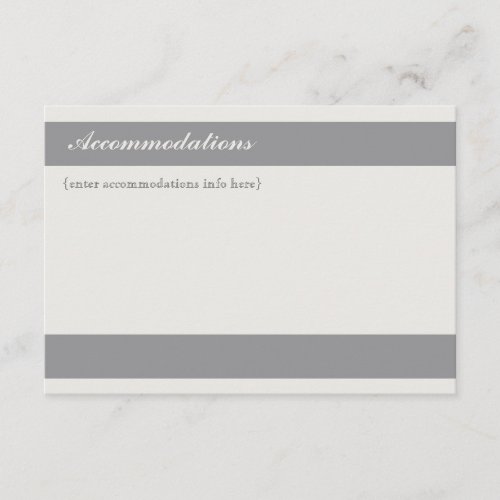 Charcoal Stripe Accomodations Card