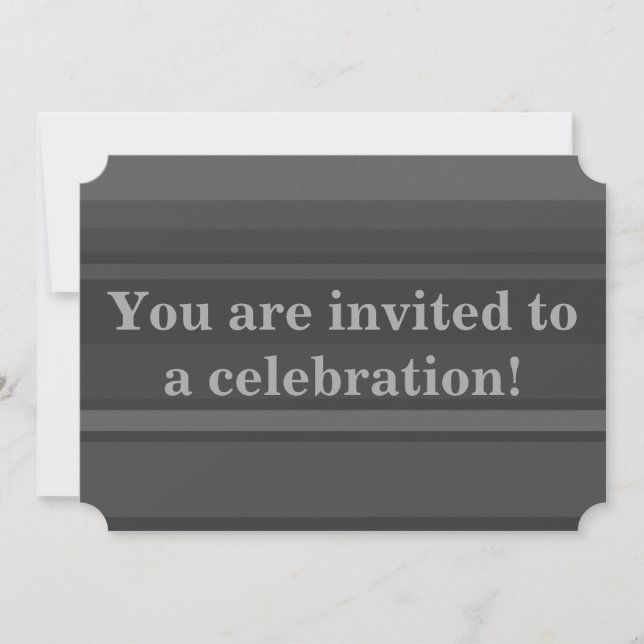Charcoal Stripes Invitation (Front)