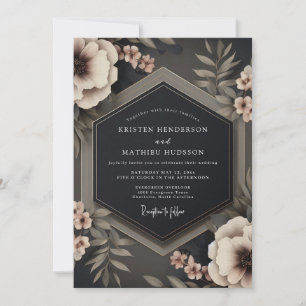 Charcoal Taupe Gloaming Wedding Invitation