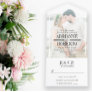 Charcoal Text Big Photo Wedding All In One Invitation
