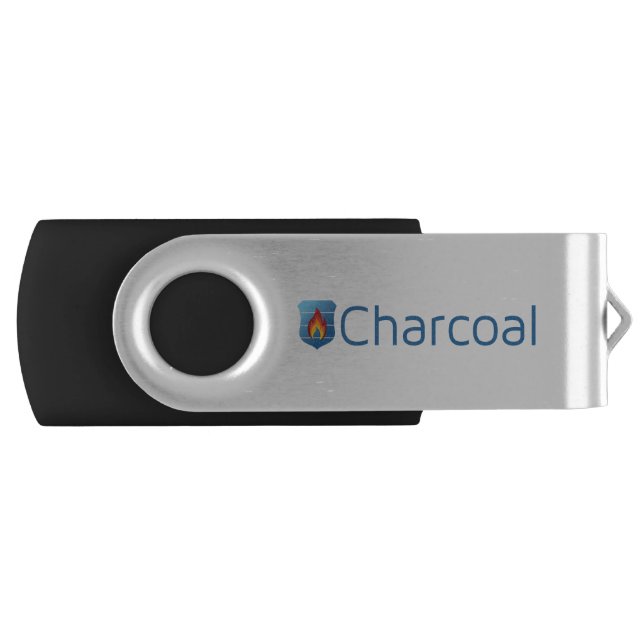 Charcoal USB stick Flash Drive (Front)