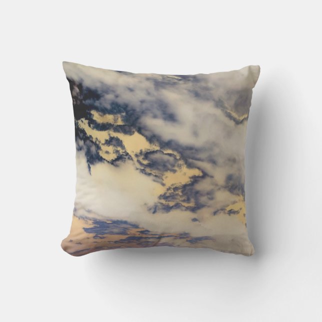 Charcoal Vanilla Clouds Throw Pillow (Front)