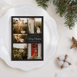 Charcoal Very Merry Christmas Five Photo Collage Holiday Card<br><div class="desc">This Charcoal Very Merry Christmas Five Photo Collage Holiday Card design features a sophisticated dark gray backdrop with a blend of simple ivory lettering and classic calligraphy paired with a minimalist boho styling that strikes a perfect balance between clean modern subtlety and vintage elegance. This charming design is a lovely...</div>