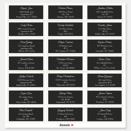 Charcoal Very Merry Christmas Guest Address Sticker