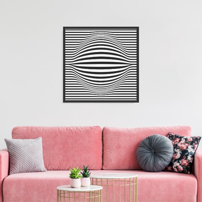 Charcoal Wave Ripple Canvas Print (Insitu(LivingRoom))