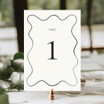 Charcoal Wavy Border Wedding Table Number<br><div class="desc">Introducing our exquisite wedding welcome table number,  designed to add a touch of elegance and charm to your special celebration.</div>