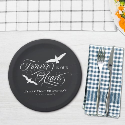 Charcoal White Birds Forever In Our Hearts Funeral