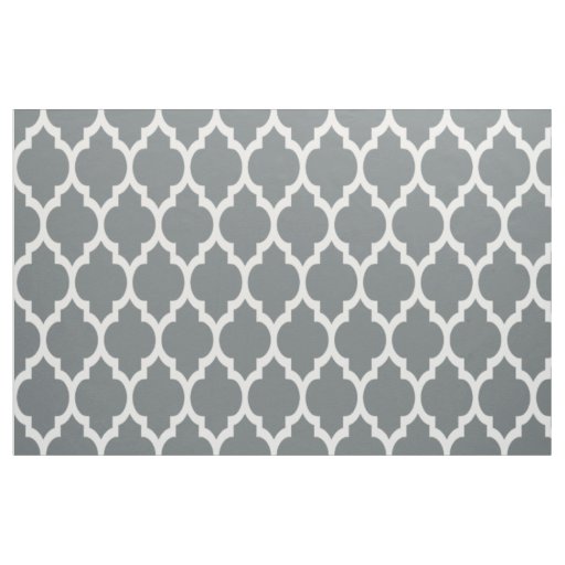 Charcoal White Moroccan Quatrefoil Pattern #4 Sz12 Fabric