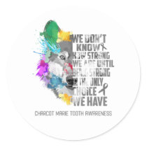 Charcot Marie Tooth Awareness Ribbon Support Gifts Classic Round Sticker