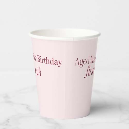 Charcuterie and Wine 50th Birthday Blush Paper Cups