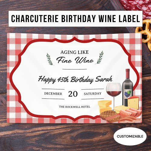 Charcuterie and Wine Picnic Birthday Banner