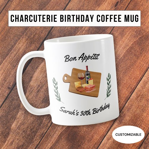 Charcuterie and Wine Picnic Birthday White Mug