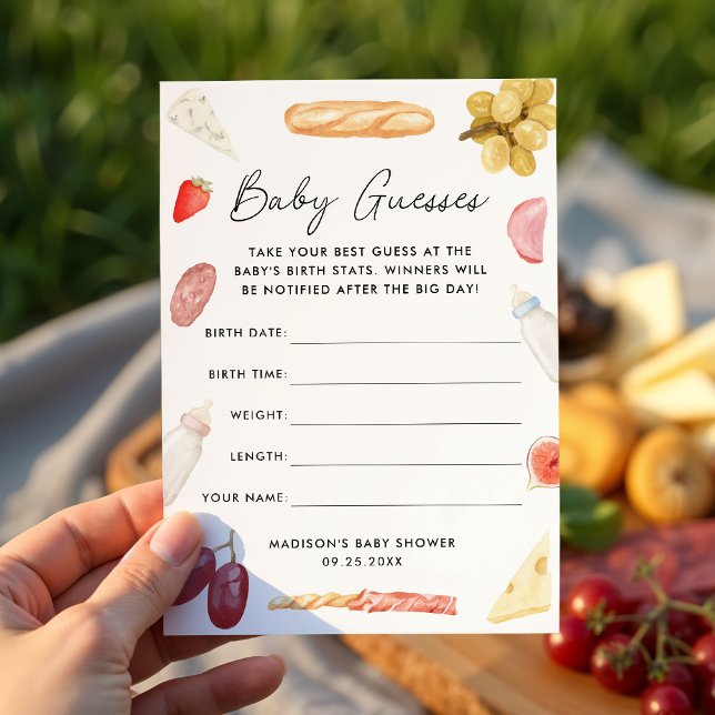 Charcuterie Baby Shower Guessing Game Card (Creator Uploaded)