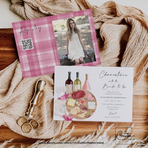 Charcuterie Board Bridal Shower QR Code Photo Invitation