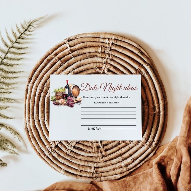 Charcuterie Board  Date Night Ideas Bridal Shower Enclosure Card (Creator Uploaded)