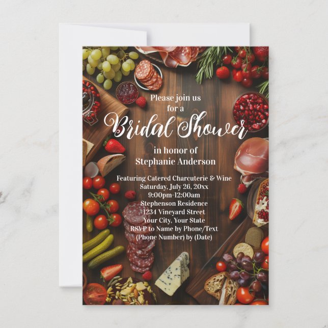Charcuterie Board Theme Bridal Shower Invitation (Front)