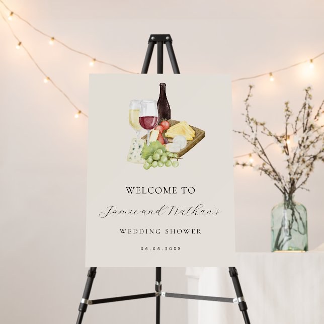 Charcuterie Board Wedding Shower Welcome Sign (In Situ (Stand))