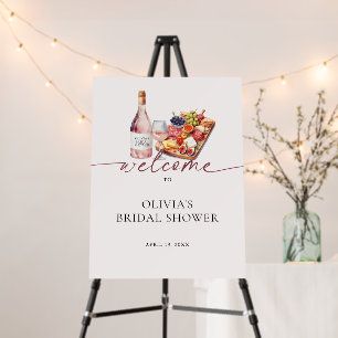 Charcuterie Board Wine Bridal Shower Welcome Sign