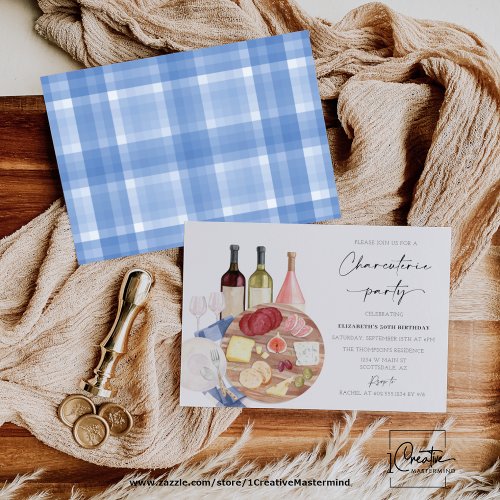 Charcuterie Board Wine Cheese Any Occasion Party Invitation