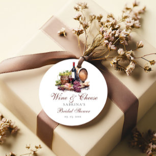 Charcuterie Board Wine & Cheese Bridal Shower Favor Tags