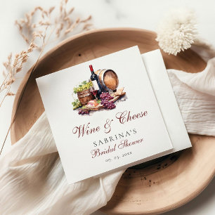 Charcuterie Board Wine & Cheese Bridal Shower Napkins