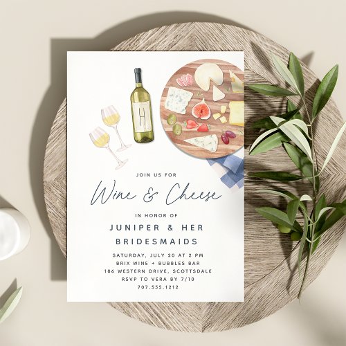 Charcuterie Board Wine  Cheese Bridesmaids Brunch Invitation