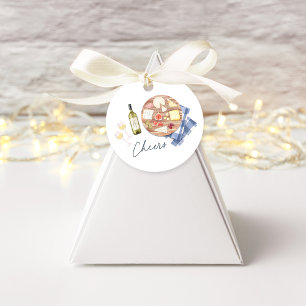 Charcuterie Board Wine & Cheese Cheers Monogram Favor Tags