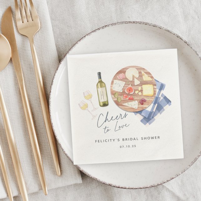 Charcuterie Board Wine & Cheese Cheers to Love Napkins (Creator Uploaded)