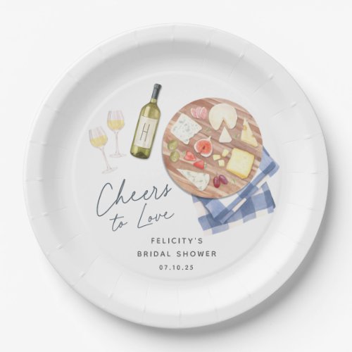 Charcuterie Board Wine  Cheese Cheers to Love Paper Plates