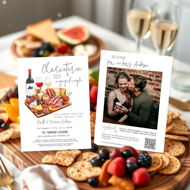 Charcuterie Board Wine & Cheese Engagement Party Invitation (Creator Uploaded)